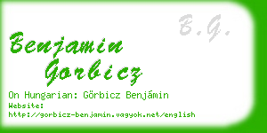 benjamin gorbicz business card